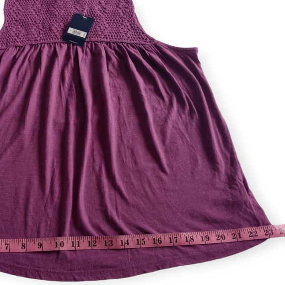 NWT- Lucky Brand Women's Crochet Tank Top Sleeveless.Size S. Color Purple. - Picture 13 of 16